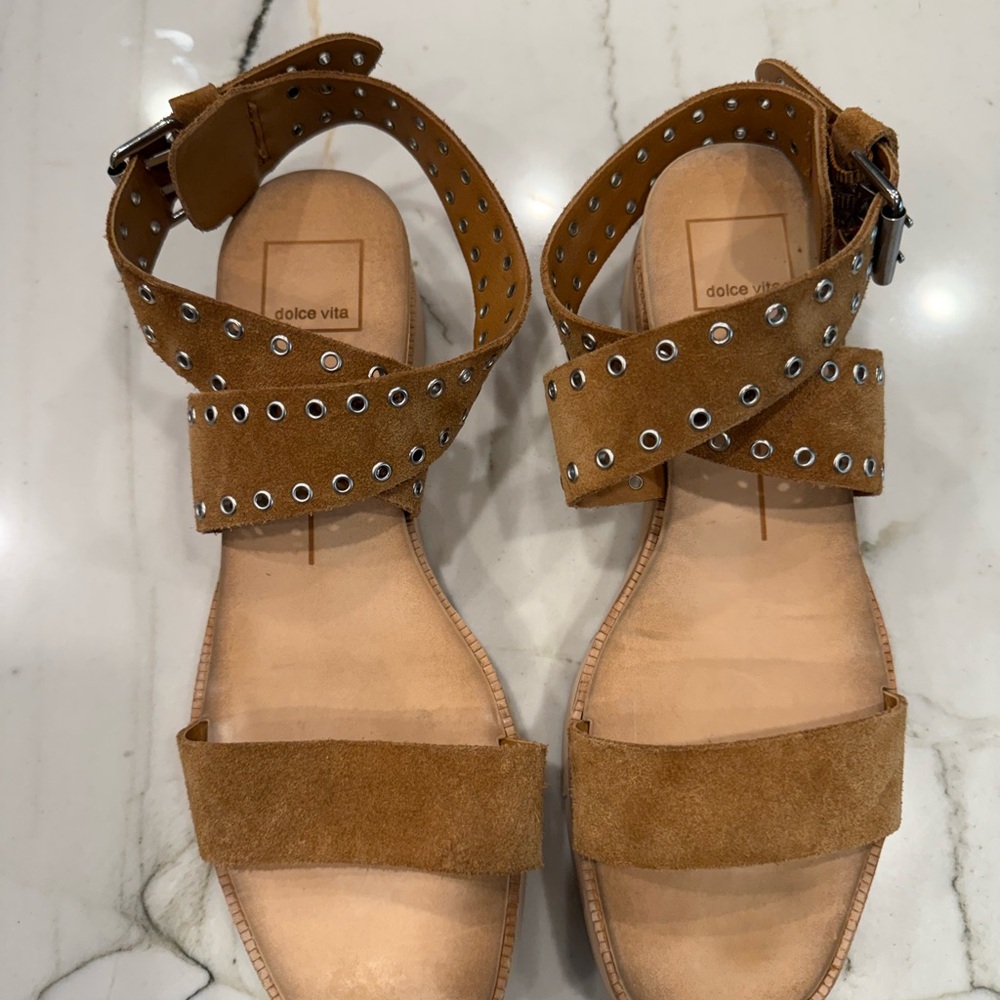 Dolce Vita Tan Studded Sandals